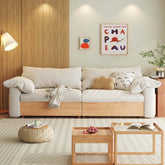 Japandi style pull-out sofa bed available in three fabric options for versatile seating and sleeping